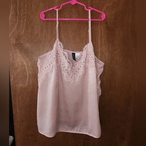 pink lace cami top